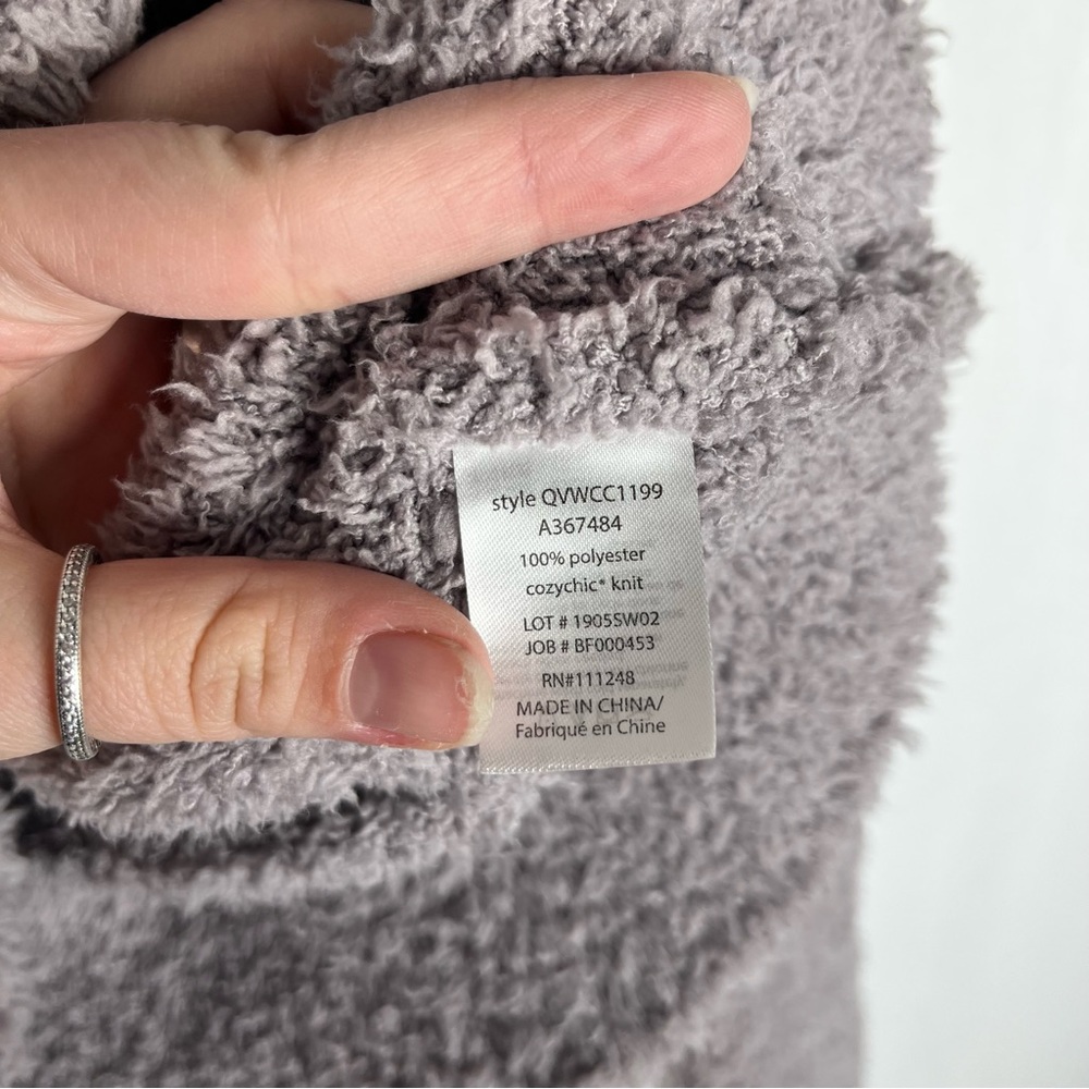 Barefoot Dreams Cozychic Knit Gray Wooden Button Front Cardigan Sweater - Picture 4 of 6
